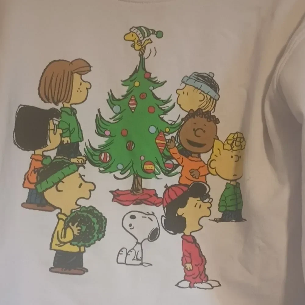 Peanuts Charlie Brown & Friends Womens Sz L Long Sleeve Cropped Tshirt - Picture 3 of 5